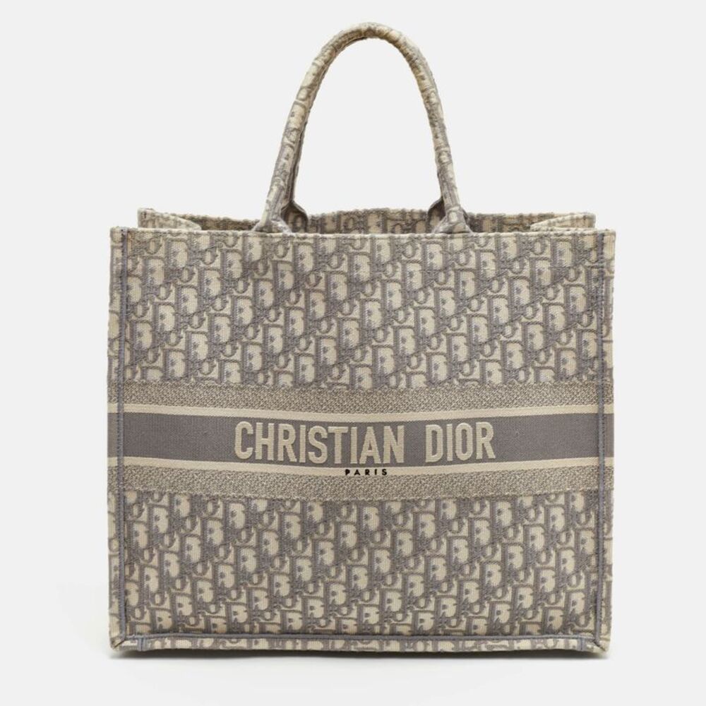 Dior Grey Oblique Canvas Large Book Tote